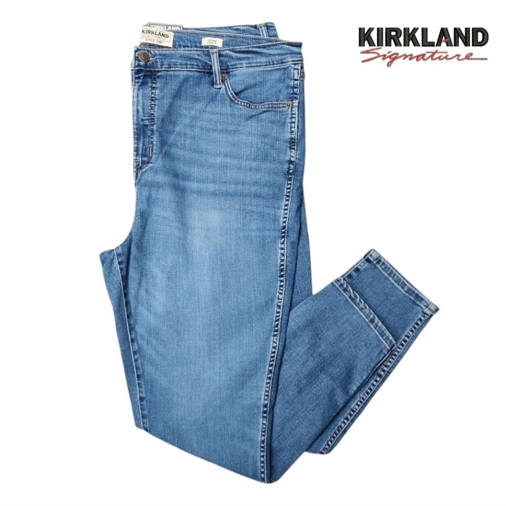 Kirkland Women's Blue High-Rise Stretch Skinny Jeans Classic Denim Size 20 (XXL) - Picture 3 of 14